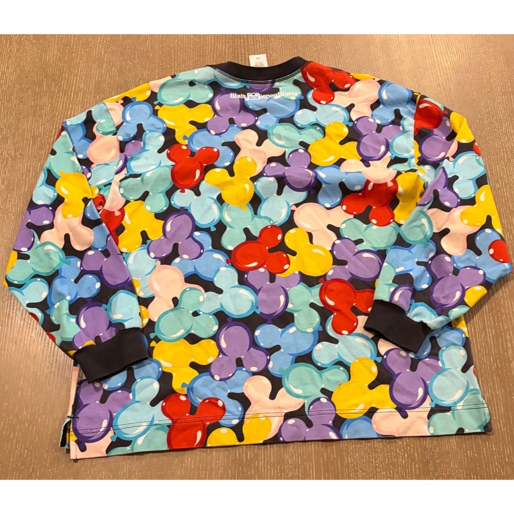 Disney Mickey Mouse All Over Print Sweatshirt Women's Large Colorful Crewneck